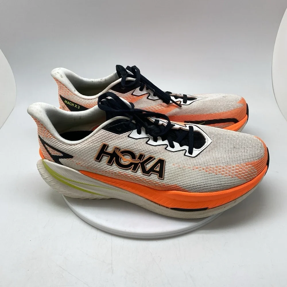 Hoka One One Sneakers Mens 12 D Mach X 3 1168720 WNG White Running Shoes